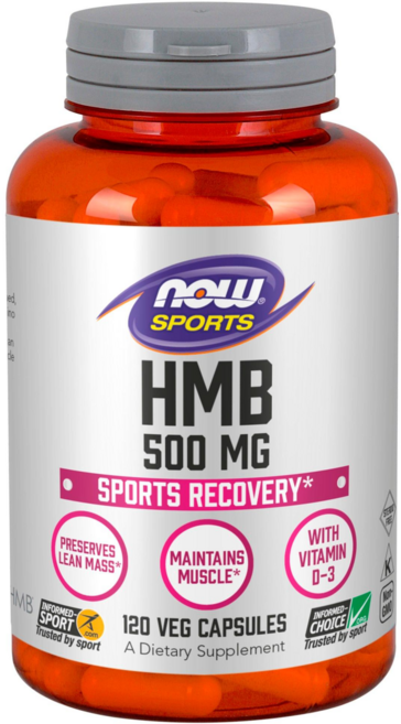NOW Foods HMB 500mg運動補給素食膠囊, 120顆, 1罐