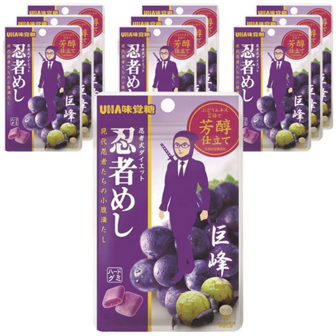 UHA 味覺糖 忍者之飯 巨峰葡萄, 10個, 20g