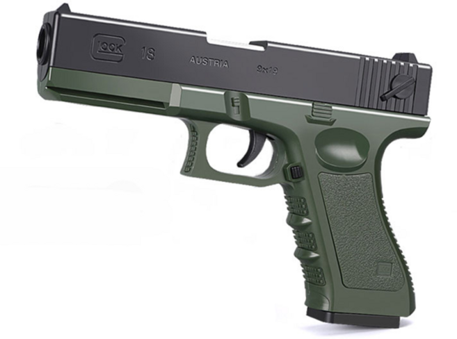 拋殼軟彈手槍A0610 仿真拋殼 軟彈安全 親子互動玩具, 綠黑色