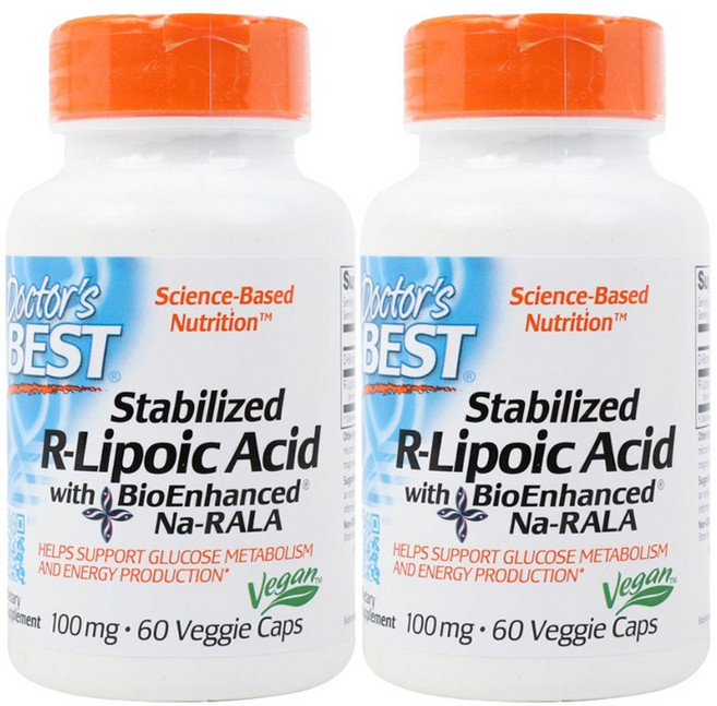Doctor's BEST R-硫辛酸素食膠囊 100mg, 60顆, 2罐