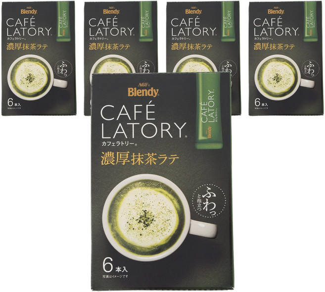 AGF Blendy 濃厚Cafe latory即溶式沖泡粉 抹茶拿鐵口味, 5個, 6入
