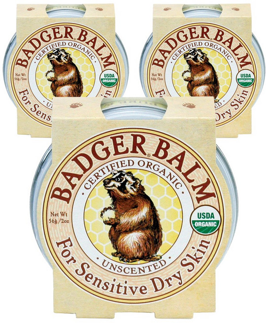 BADGER 無香精獾膏 敏感&乾性皮膚適用, 3個, 56g