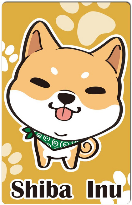 圖案多用途卡片貼紙 （悠遊卡/門禁卡適用）, 領巾柴犬