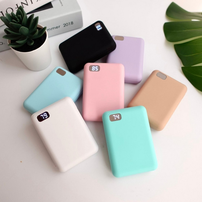 KT USA 馬卡龍數字顯示行動電源 10000mAh, 奶茶