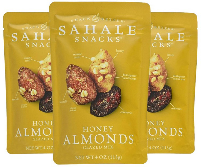 SAHALE SNACKS 堅果分享包, 海鹽蜂蜜杏仁, 3個