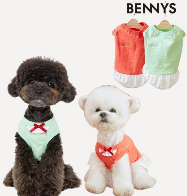 BENNYS 韓國寵物衣服 可愛蝴蝶結造型 舒適透氣, 橘,M