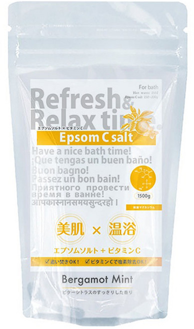 SimSim Japan 維他命C瀉鹽 香檸檬&薄荷香, 1個, 1.5kg