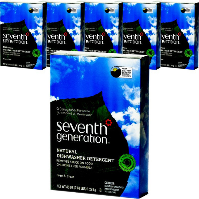 Seventh GENERATION 淨七代 洗碗機用廚房洗碗精, 6個, 1.28kg