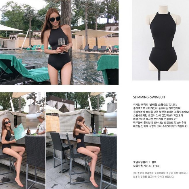 顯瘦連身泳裝, L