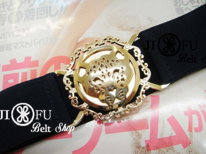 JIFU 鉅釜皮件 細版時髦豹腰封 B777 深藍色腰帶