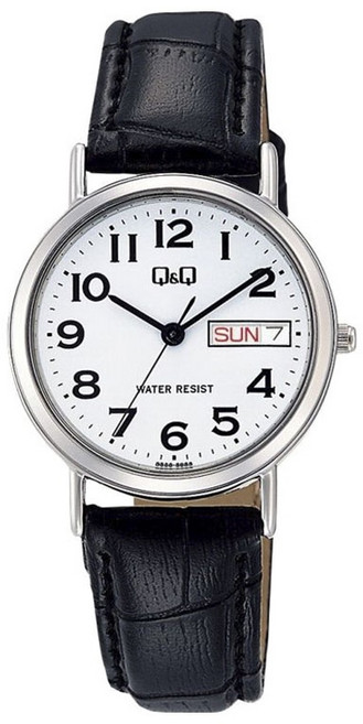 Q&Q Watch標準男款皮革手錶 A203-304