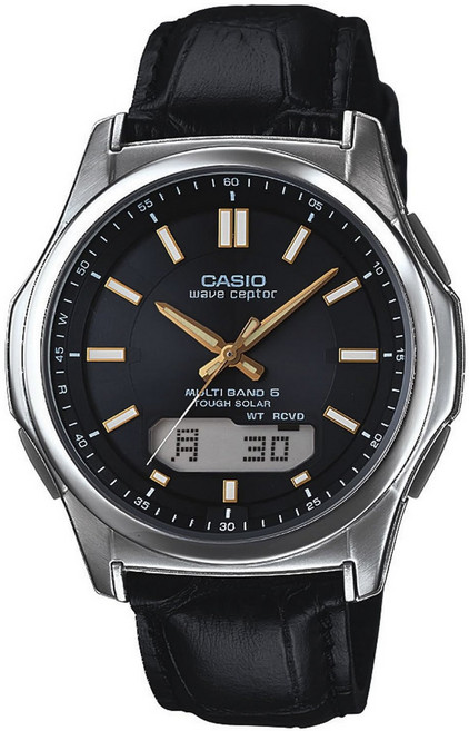 CASIO 卡西歐 男款Wave Ceptor Multi Band 6太陽能皮革錶帶手錶 WVA-M630L-1A2JF