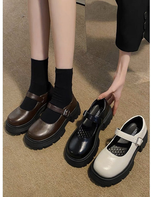 FASHION 瑪莉珍厚底單鞋 日系風格 復古女鞋 三色可選