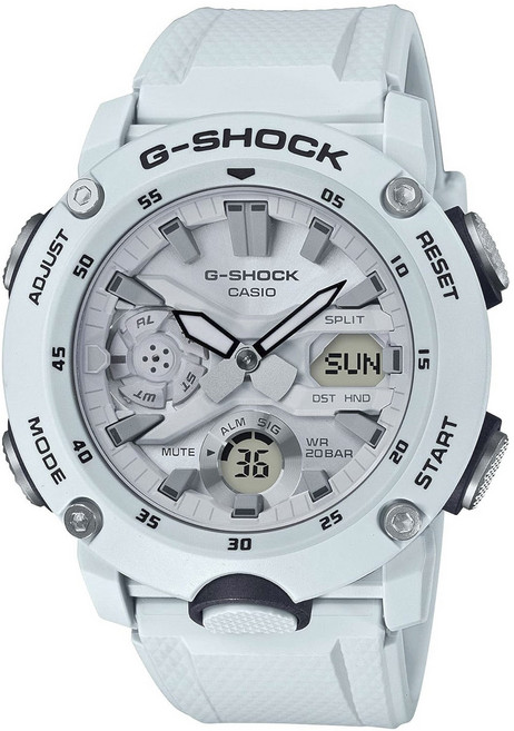 CASIO 卡西歐 G-SHOCK 碳纖維核心防護 WR 20 bar 男性運動手錶 GA-2000S-7AJF