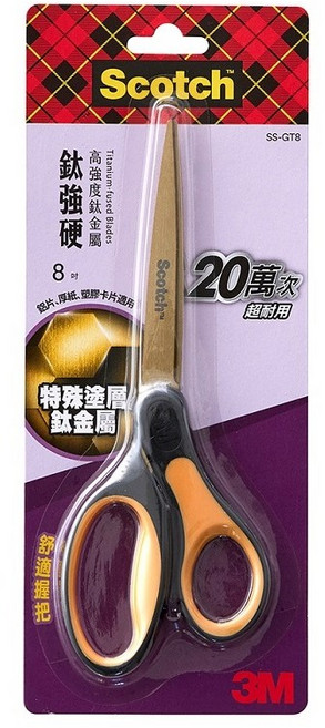 3M SS-GT8 鈦金屬不鏽鋼事務剪刀 8吋 璀璨金色, 1支