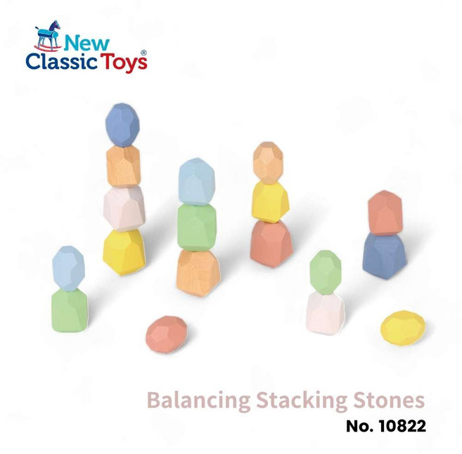 New Classic Toys 幼兒平衡疊石積木 認知學習 木製玩具, 詳見包裝