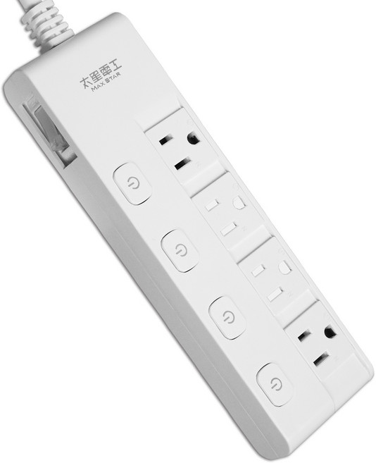 太星電工 蓋安全五開四插滑蓋電腦線/3P OCJ54309, 2.7m, 白色, 1個