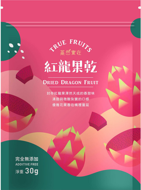 菓然實在 紅龍果乾, 1包, 30g