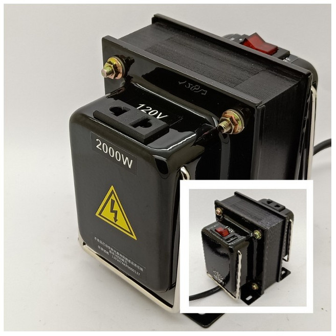 JOSHIN專利變壓器 美國電器專用升壓器 110V轉120V 附發票, 2000W黑色, 1個