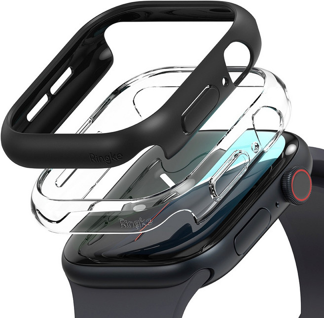 Ringke Apple Watch 10代 46mm 輕薄保護殼, 1透1黑