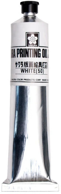 櫻花SAKURA版畫顏料100ML-共8色可選(OH100) - 專業版畫創作材料, 白, 1, 100ml