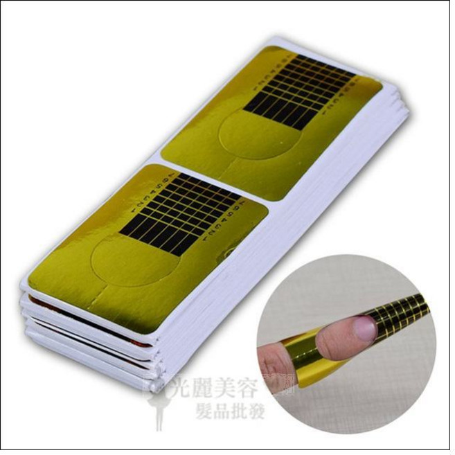 延甲指模 水晶指甲光療指甲 (100張/包), 金色