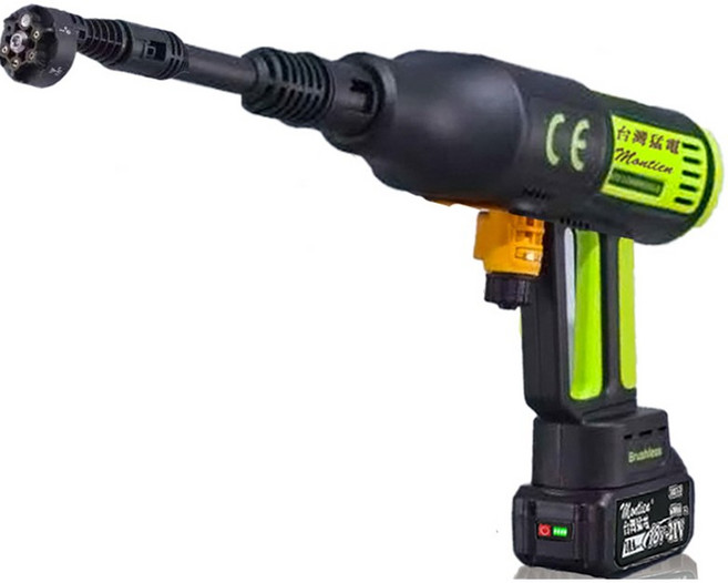 Montien 無線電動高壓清洗機 多功能洗車機 多種噴灑模式, 黑綠, 20吋