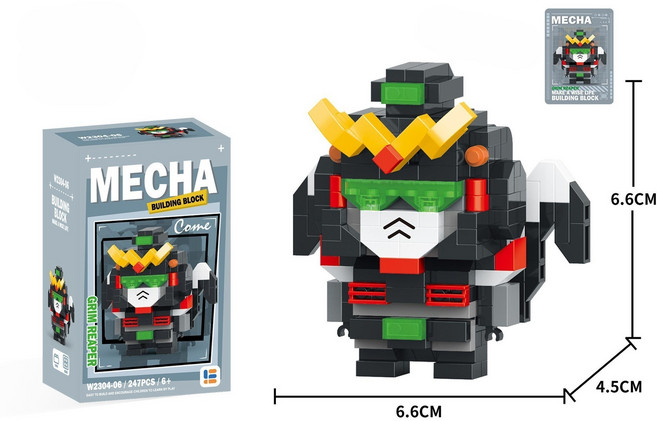 MECHA 微顆粒拼裝積木公仔, 06機甲-死神者 247PCS 贈閃卡