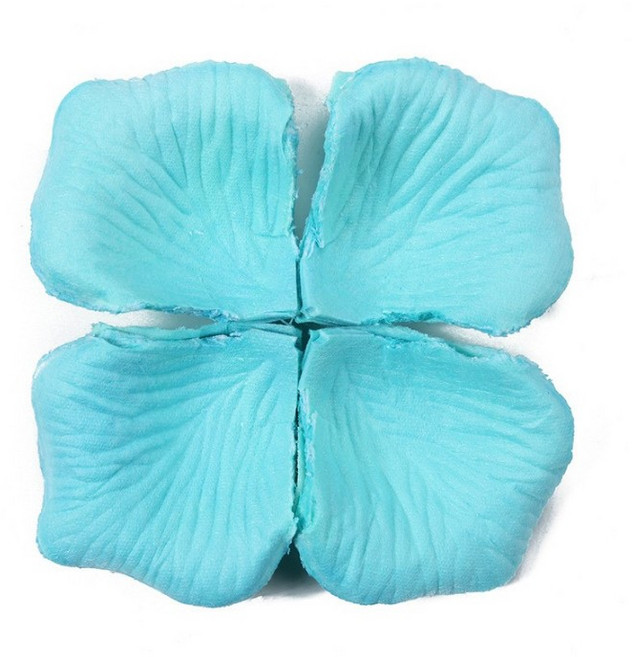 桔比雜貨舖 仿真玫瑰花瓣 求婚生日佈置浪漫告白道具, 蒂芙尼藍, 1套