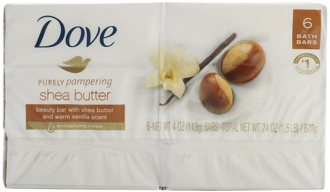 Dove 多芬 保濕潔膚皂 乳木果油&香草香 3入組, 6塊, 113g