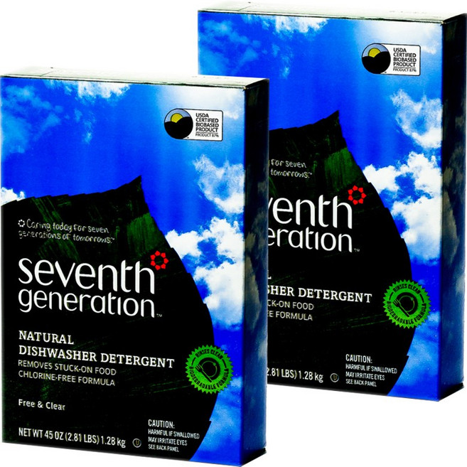 Seventh GENERATION 淨七代 洗碗機用廚房洗碗精, 2個, 1.28kg