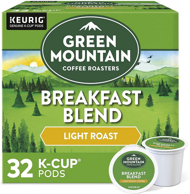 GREEN MOUNTAIN COFFEE 早餐淺烘咖啡膠囊, 8.9g, 1個, 32入