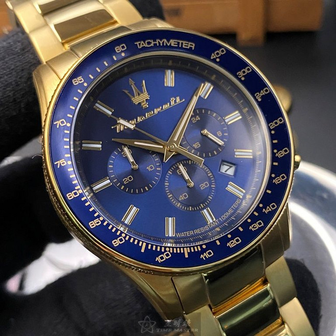 MASERATI瑪莎拉蒂手錶R8873640008 44mm三眼計時 精鋼錶帶