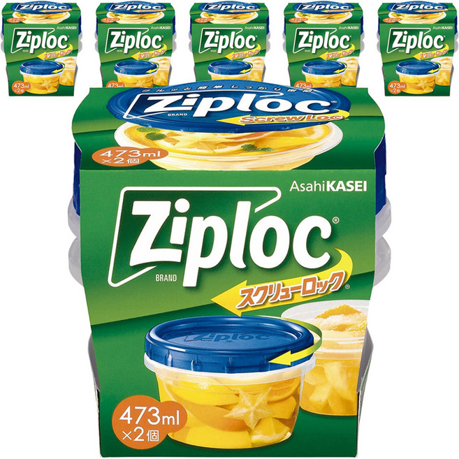 Ziploc 密保諾 旋轉蓋冰箱保鮮盒 圓形 473ml, 6組, 2個