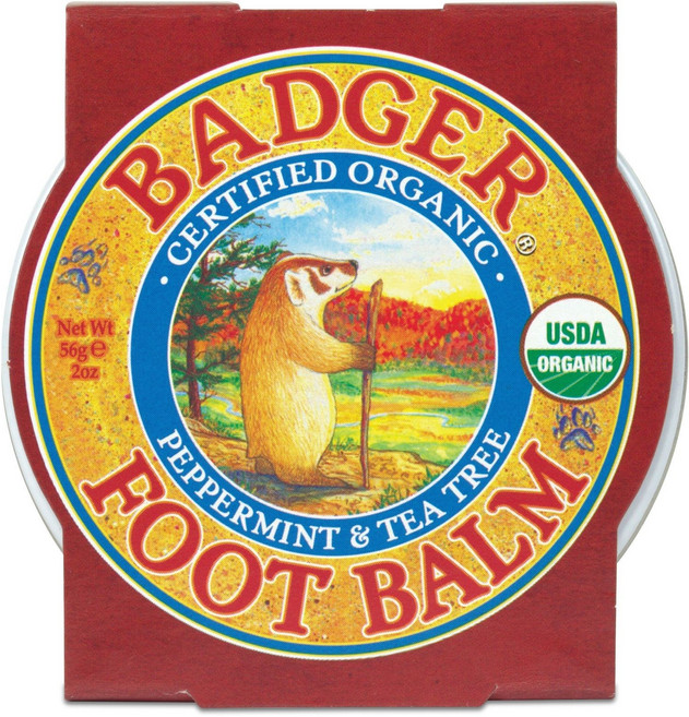BADGER 薄荷茶樹護足膏, 1個, 1個裝, 56g