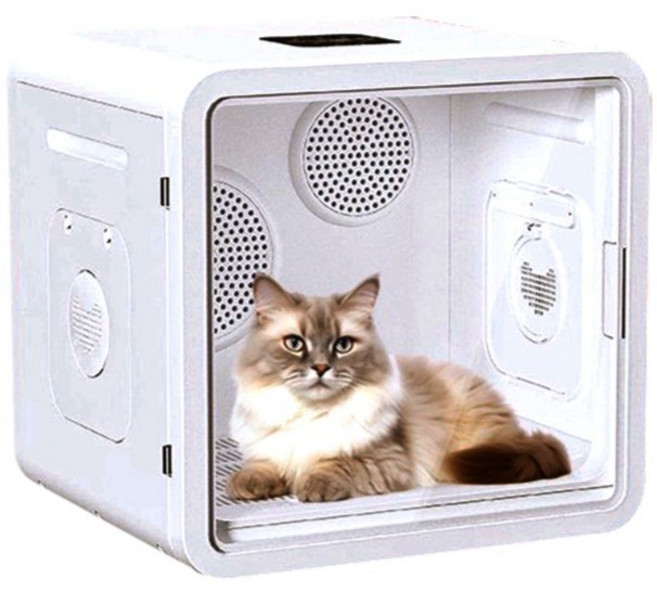 110v 雙風機寵物烘毛箱 快速烘乾 安全舒適, 升級款, 白, 1個