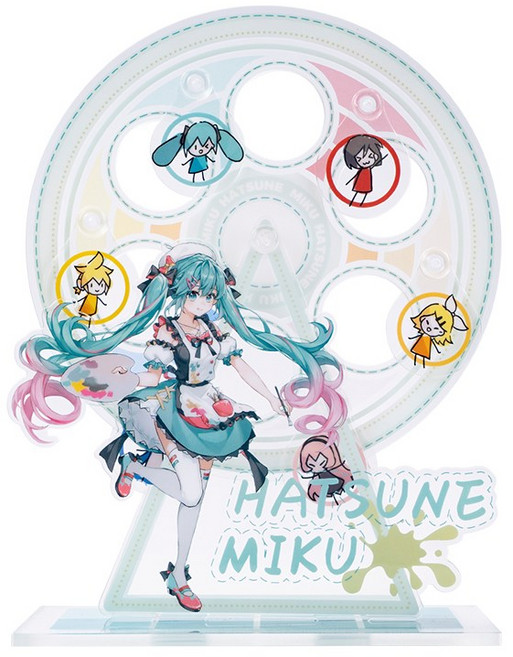 初音未來 塗鴉指揮家 摩天輪擺件 壓克力立牌 桌面擺飾 精美收藏, 1個