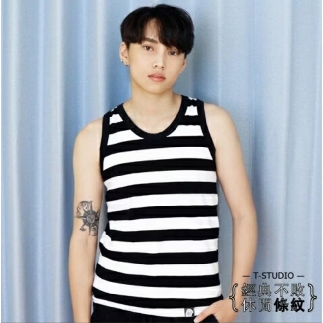 T-STUDIO 條紋黏式束胸背心