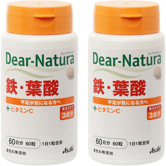 Asahi 朝日 Dear Natura鐵&葉酸, 2罐, 60顆