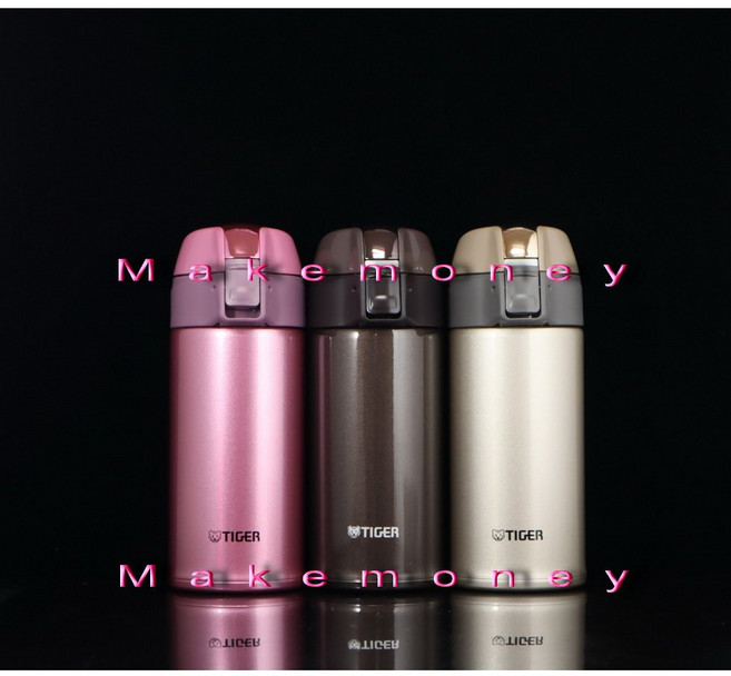 TIGER 虎牌 不鏽鋼超輕量彈蓋式保溫保冷杯 MMQ-S, 金色(NH)、粉色(PH)、咖啡色(TV), 350cc