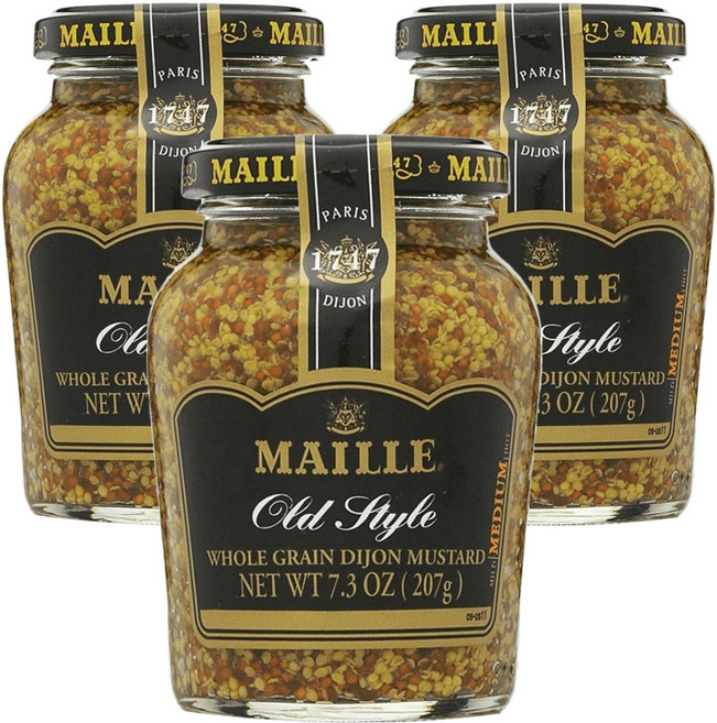 MAILLE 魅雅 傳統全粒芥末醬, 3個, 207g