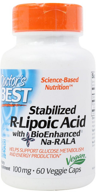 Doctor's BEST R-硫辛酸素食膠囊 100mg, 60顆, 1罐