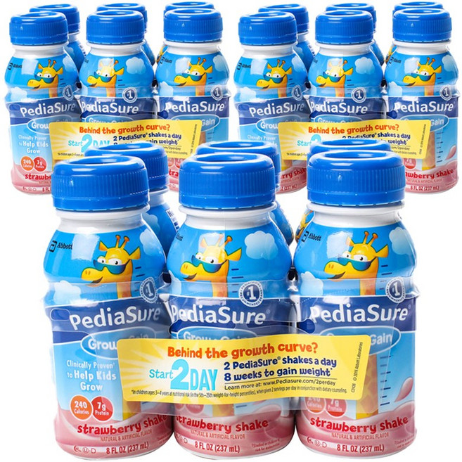 Abbott 亞培 PediaSure 小安素 孩童成長奶昔, 草莓口味, 237ml, 18瓶