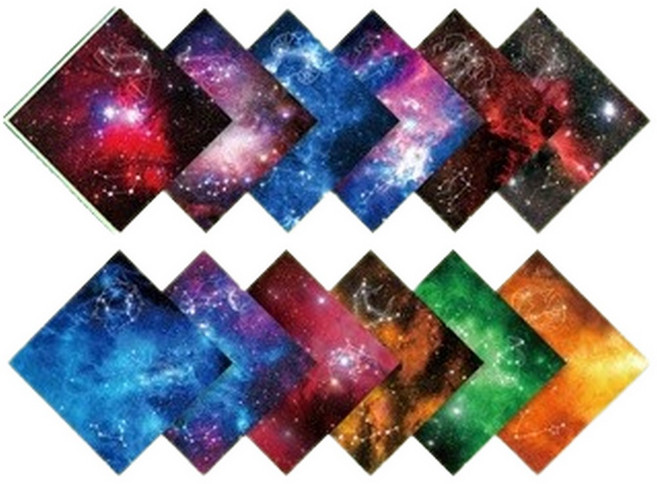 桔比雜貨舖 星空摺紙 雙面正方彩紙 兒童DIY剪紙材料包 十二星座圖案 15x15公分 50張, I現貨I 十二星座,50入裝,15x15公分