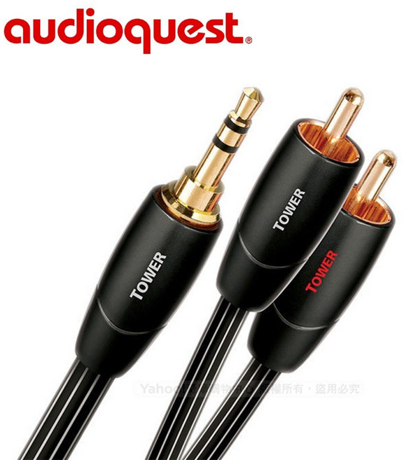 美國 AudioQuest Tower 固體長結晶銅 LGC 訊號線 3.5-RCA 公司貨, 1個, 1m