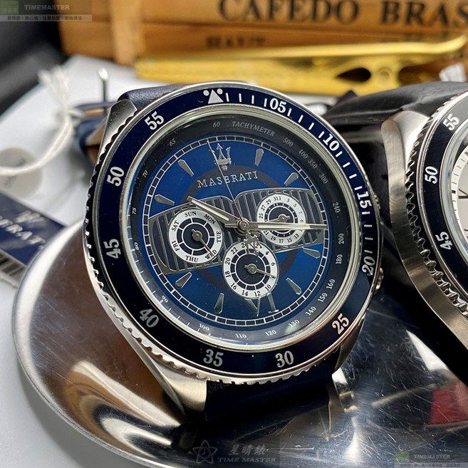 MASERATI手錶 R8851101002 46mm錶盤 精鋼錶殼 真皮錶帶 羅馬數字