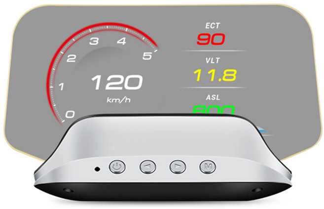FLYone C3 雙系統汽車抬頭顯示器 OBD2/GPS 多功能顯示 提升行車安全, 標配(附帶開關OBD線), 1套