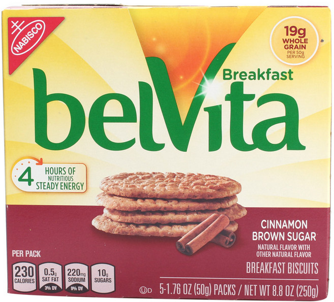 belVita 早餐肉桂紅糖全麥餅乾, 1盒, 250g