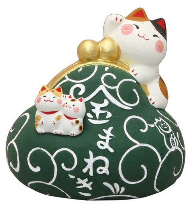 京都職員招財貓造型陶瓷存筒錢擺, 詳見包裝, 白色, 1個