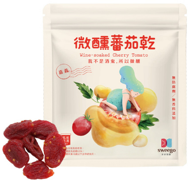 Sweego水水果饌 台灣果乾 微醺蕃茄乾, 70 公克